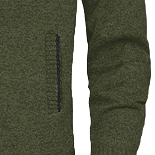 Men's Stand Collar Knitted Cardigan Full Zip Up Stand Collar Slim Fit Casual Knitted Sweater with 2 Front Pockets4