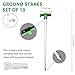 Eurmax USA Galvanized Non-Rust Camping Family Tent Pop Up Tent Stakes Canopy Anchors Heavy Duty 10pc-Pack, with 4x10ft Ropes & 1 Green Stopper