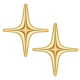 IANFAN 2 Pcs Gold Star Brooch Pin for Women, Minimalist Star Brooch Starburst Lapel Pins Stainless Steel Brooches Pins Clothes Accessories for Christmas Festival Holiday Birthday Party