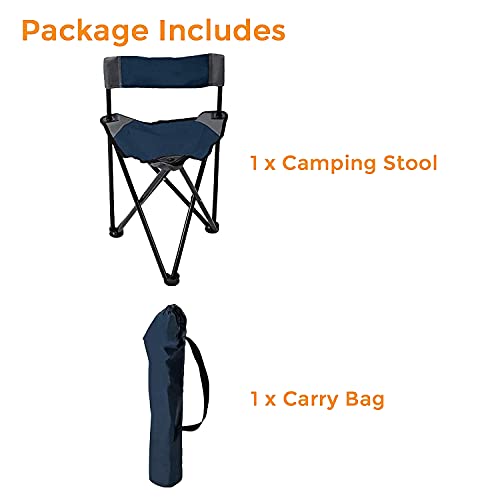 Pacific Pass Lightweight Portable Tripod Camp Chair, Includes Carry Bag,Polyester,Steel - Navy/Gray #TOP4