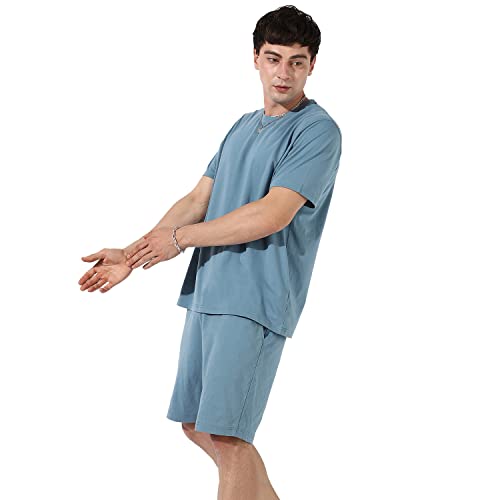 Image of CAHOOT Men's Co-Ord Set For Casual Wear | Quality Stretchable Fabric | Pull On T-Shirt | Pull On Shorts | Clothing Set Crafted With Comfort Fit & High Performance For Everyday Wear