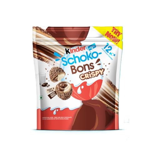 Image of Dave's American Food Kinder Joy Schokobons Crispy 12Pcs, Milk And Cocoa Flavor,67.2Gm
