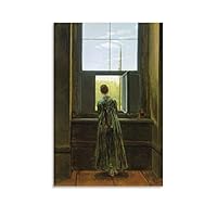インテリア　絵画  油絵  題ー窓辺の女ー  f50 Amazon.co.jp: Caspar David Friedrichカスパー・ダーヴィト