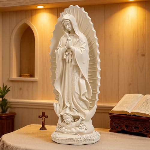 Estatua Virgen María Resina 11 Pulgadas Artesanal miniatura 4