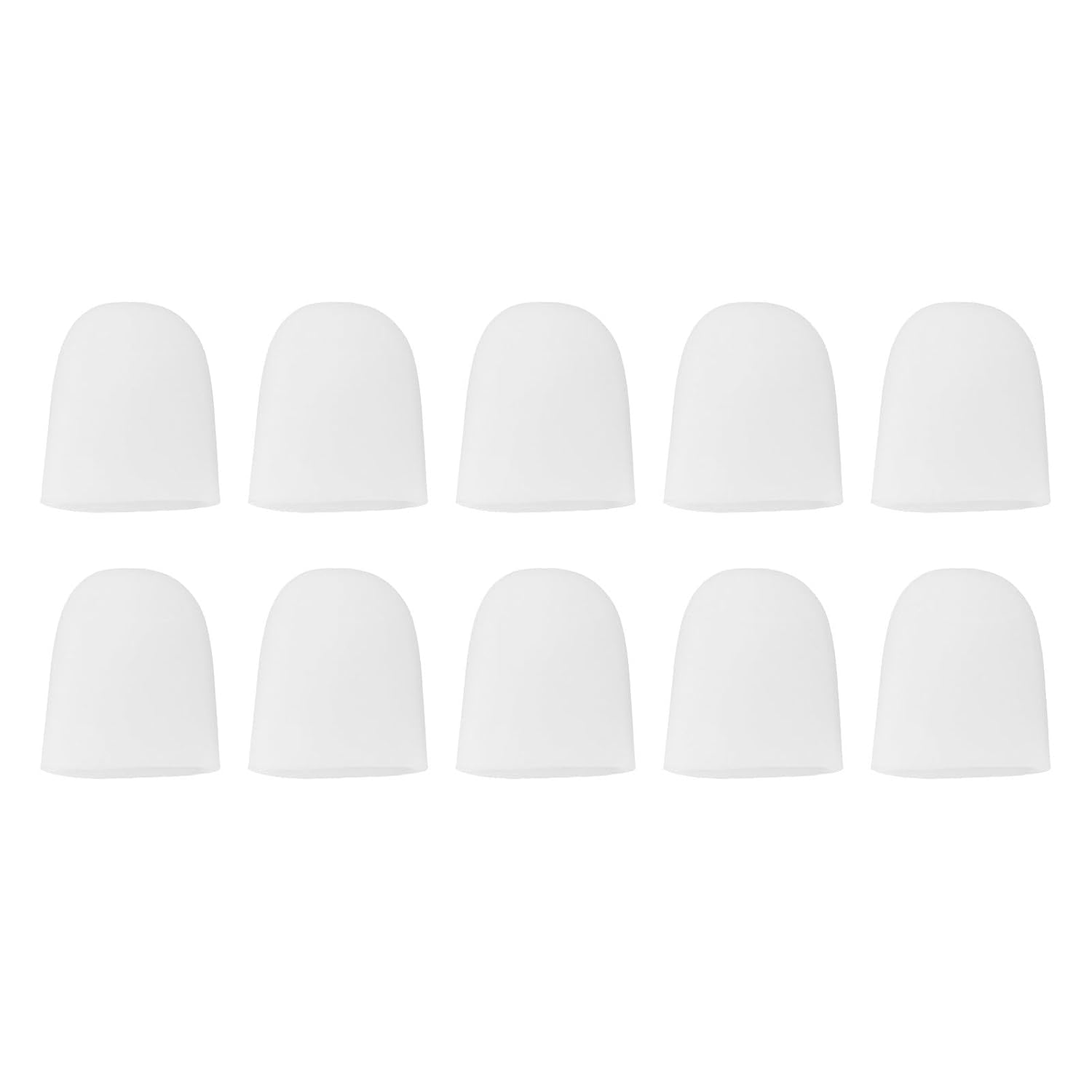 10pcs Silicone Toe Sleeve Protector Small White Closed End for Relief