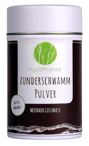 Zunderschwamm Pulver von Mycomania | 30g Monatsration | Zellwand intakt milder Geschmack Faserstruktur