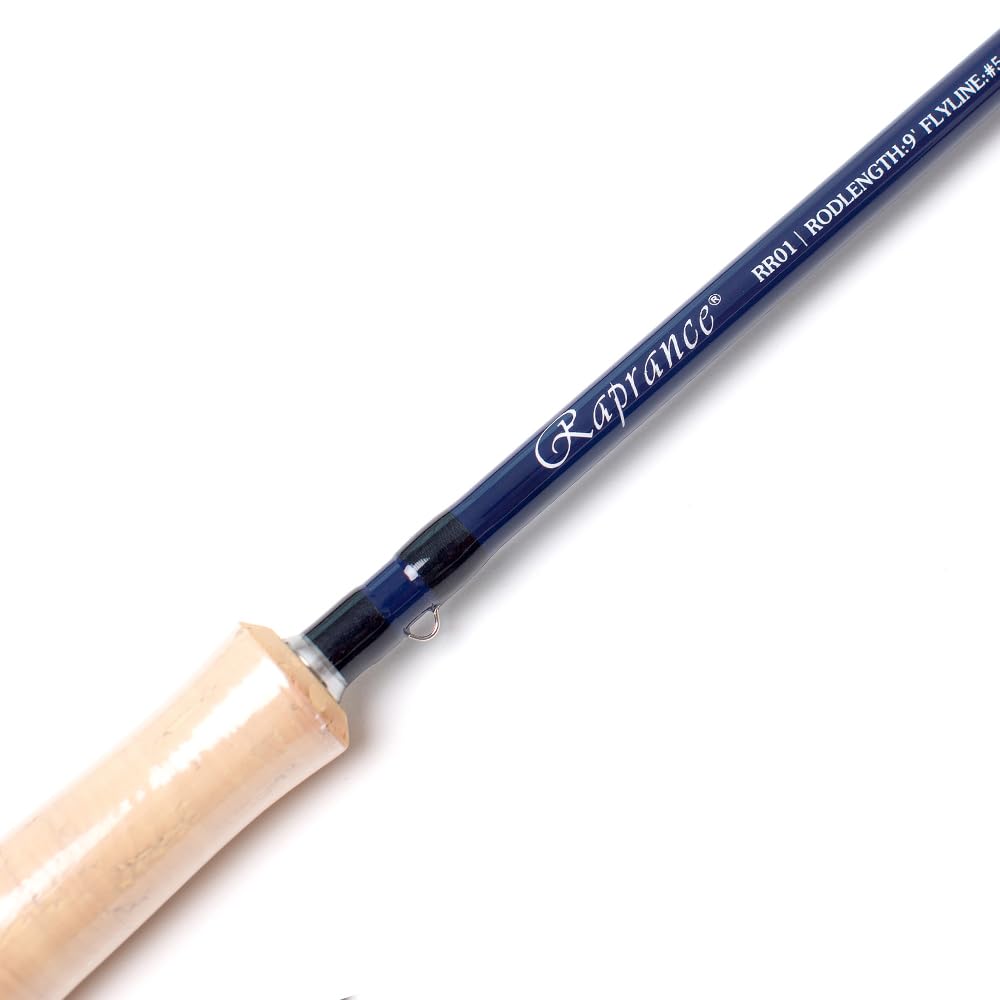 Caña de pescar con mosca ligera de 3 a 8 W, acción media rápida, IM8 de carbono en blanco con tubo de caña, ideal para viajes de trucha y salmón