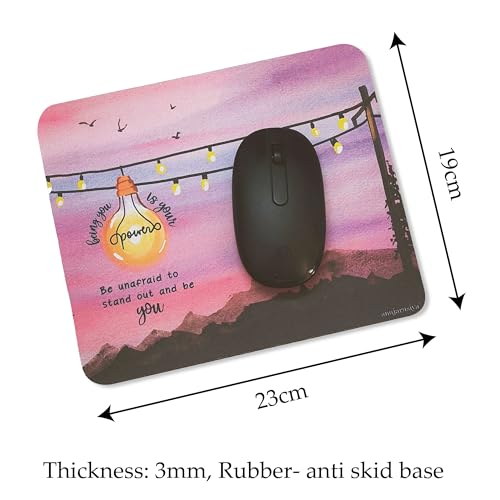 Image of anujarusiya | Affirmation Mousepad | 3mm | Non Slip | Perfect for Gifting | Being You is Your Power