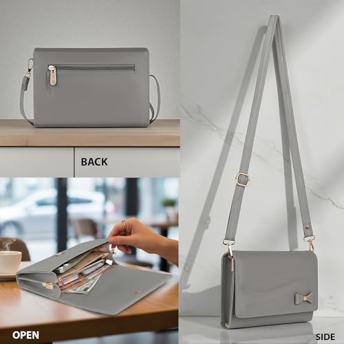 Image of ALSU Women's Sling Bag | Cross body bag| Side bag| Credit car slots| zipper pockets| detachable straps| adjustable straps| daily use| phone pockets