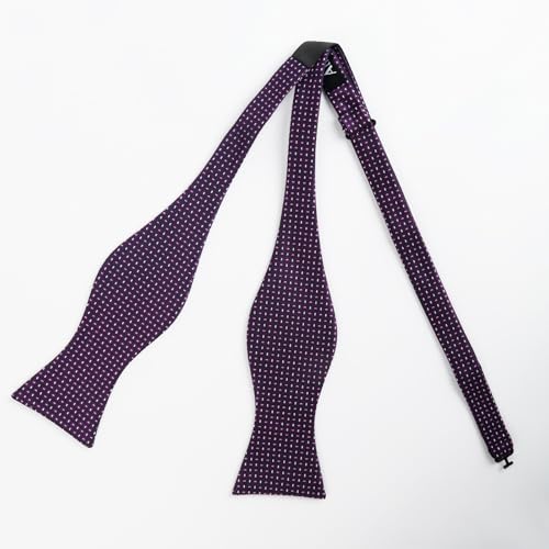 Image of Alizeal Mens 2pcs Solid Self-tied Bow Tie Set | Alizeal Mens 2pcs Self-tied Solid /Animal Bow Tie and Pocket Square Set Perfect for Wedding Business Formal Events