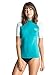 Roxy Junior's Bound Short Sleeve Rash Guard, Dark Jade/Soothing Sea/Citrus, Small