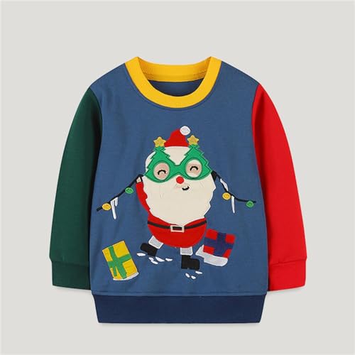 Unisex Child Full Zip Hoodie Sweatshirt Boys' Color Contrast Color Fashion Hoodie Children's for Boys (Blue, 6 Years)3