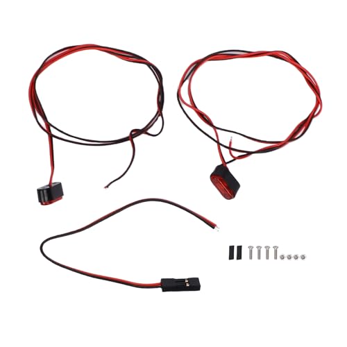 Funien Luces LED para Autos de Juguete Control Remoto Tira de Luces para Autos Actualización RC Marcadoras Accesorios RC Carcasa Plástico Sistemas (Roja)
