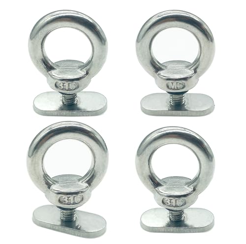 LEQMG Kayak Track Mount Tie Down Eyelet Rail,316 Stainless Steel,Canoes,Boats,Ropes Accessories(4 Pack)