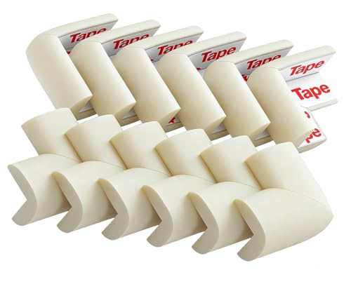 Soft Corner Protector, Baby Safety Cushion, Corner Bumpers for Furniture, Corner Proofing for Baby, Corner Cushion,Safety Table Edge Protector, Baby Proofing Edge, Corner Guards, 12 Pack, Beige