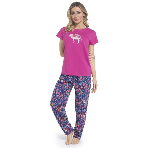 Image of Undercover Ladies Zebra -Fushia Navy Print Pyjama LN445 Set 16-18 Uk Size