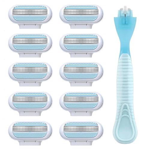 tiyiyok Women's Razor, 10 Razor Blades Included, Women's Razor, Reusable Safety Razor with Ergonomic Handle, Ladyshaver, Gentle Epilation for Armpits, Legs, Bikini Zone Skin tiyiyok Women's Razor, 10 Razor Blades Included, Women's Razor, Reusable Safety Razor with Ergonomic Handle, Ladyshaver, Gentle Epilation for Armpits, Legs, Bikini Zone Skin