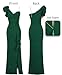 VFSHOW Womens Ruched Ruffle One Shoulder V Neck Wedding Formal Prom Maxi Dress 2023 Beaded Strap Sexy Elegant Split Cocktail Evening Sparkly Long Gown (Dark Green, Small) 3119AV GRN S