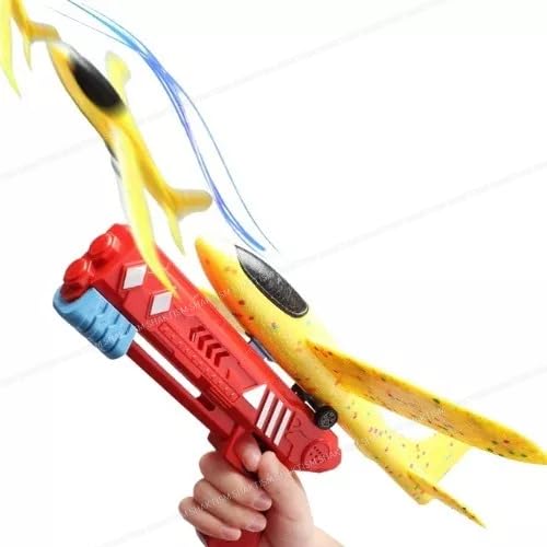 Image of SHAKTISM Airplane Launcher Toys, Flight Modes, Foam Plane with Launcher, Airplane Launcher Toys, Flight Mode Catapult Plane Toy for Kids,Throwing Foam Plane with Launcher One-Click Ejection