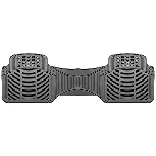 FH Group Car Floor Mats - Heavy-Duty Rubber Floor Mats for Cars Universal Fit Rear Set Trimmable Automotive Floor Mats ClimaProof Floor Mats For Most Sedan SUV Truck Floor Mats Gray