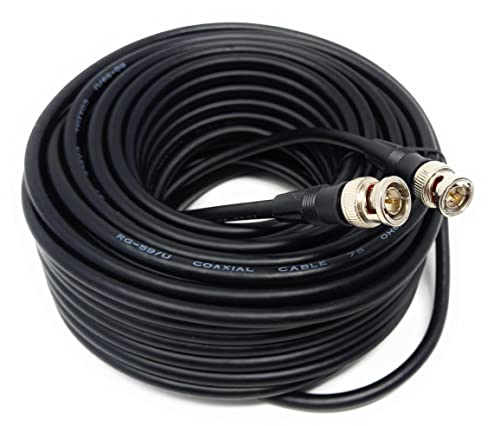 Câble BNC vers BNC de 20 m avec double blindage coaxial RG59U 75 ohms