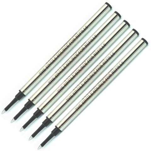 Pen Savings Combo Pack, Monteverde Slim Rollerball Pen Refills Compatible with Sheaffer Capped Pens, 5 Pack, W23, Medium Point (Black) Cover