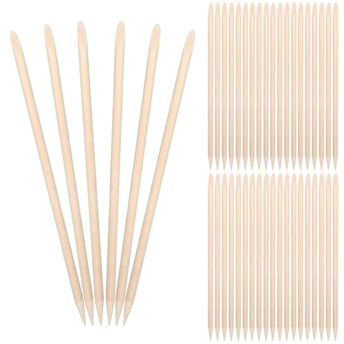 Molain 100 Pcs Wooden Stylus, Heavy Duty Wood Scratch Art Tools Scratch Art Sticks DIY Creative Draw Sticks for DIY Creative Draw Christmas Thanksgiving(15cm)