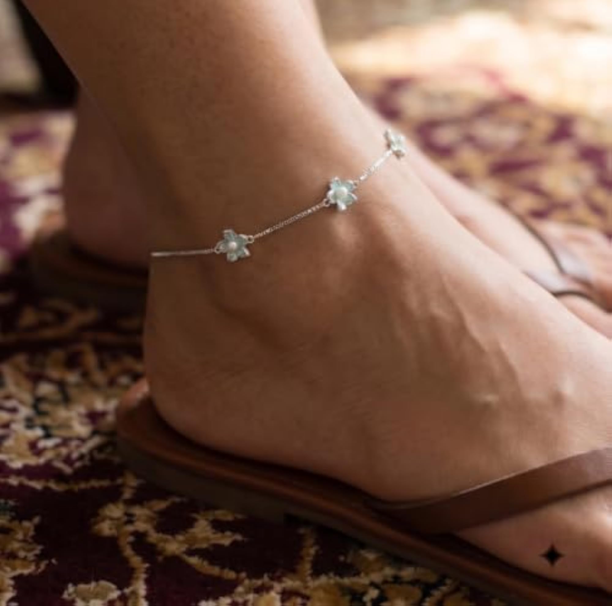 Women's Marquise Clover Elegance 925 Silver Anklet