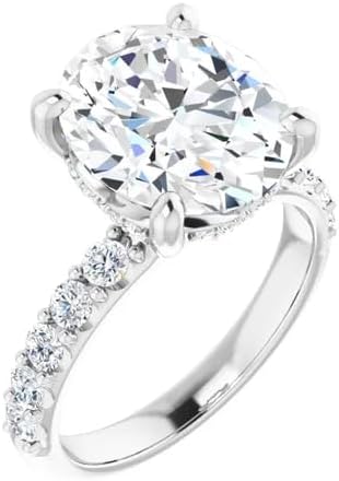 5 CT Moissanite Ring Oval Moissanite Engagement Ring & Wedding Bridal Ring In 10k 14k 18k Gold & 925 Sterling Silver Proposal/Anniversary/Promise Ring set for Women