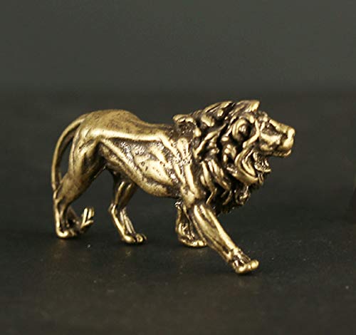 Estatua de León Feng Shui de Latón para Decoración miniatura 2