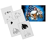 Step by Step Airbrush Stencil Template AS-131 M ca. 5,11