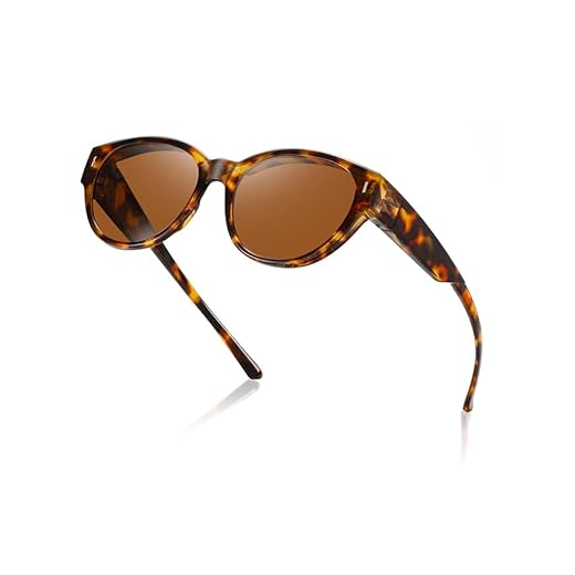 Óculos de sol polarizados para homens e mulheres, óculos de sol quadrados grandes com proteção UV400, Carapaça de tartaruga/marrom