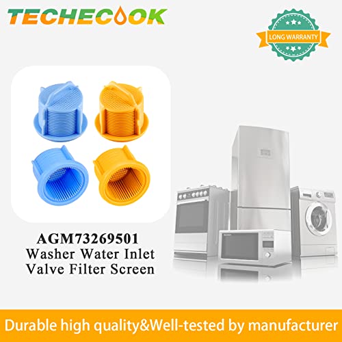 Agm73269501 Washer Water Inlet Valve Filter Screen By Techecook - Compatible For L-G Ken-More Washing Machine - Replaces 1810261, Ap5202486, Ps3618281, Eap3618281 L-G (Pack Of 4) #TOP6