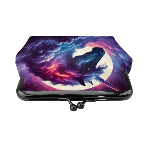 Pu Leather Buckle Coin Purse One-Horned Horse-Galaxies Girls Kiss-Lock Change Purse Wallets2