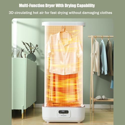 900W Portable Hanging Garment Steamer, Automatic Vertical Steam Iron with Remote Control, Collapsible Electric Clothes Dryer for Quick and Efficient Drying (White)