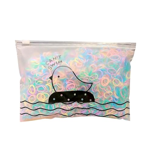 Elastic Hair Girl 1000pcs – Colorido Darling Ultra Fine | Bandas elásticas para bebé, niño, peinado de cola de caballo, lazos resistentes para el uso diario, hogar ideal
