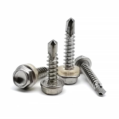 Vis de Toiture M5.5 x 38 en Inox pour Bloquer les Infiltrations Eau et Fixer le Bac Acier