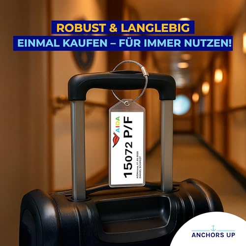 AIDA Kofferanhänger [4er-Pack] – Wasserfest & Robust aus Transparentem PVC – Gepäckanhänger für AIDA Kreuzfahrten 2026, 2027, 2028… – Ansicht 6