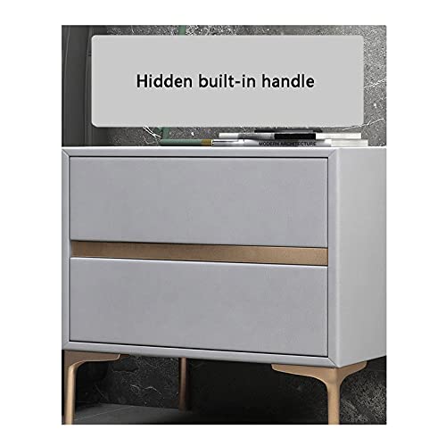 Table de chevet en bois blanc meuble rangement moderne 2 tiroirs