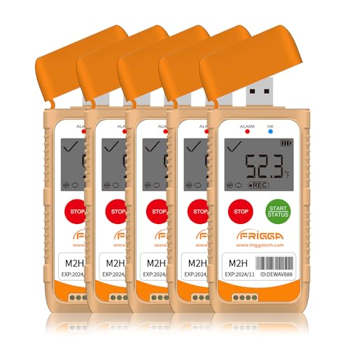Frigga M2H 5Pack Reutilizável Registrador de Dados de Temperatura Usb Registrador de Umidade Digital