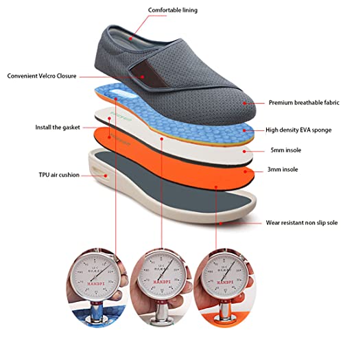 Diabetic Slippers for Women Men Memory Foam Arthritis Edema Walking Shoes Adjustable Swollen Feet Indoor Outdoor Shoes2