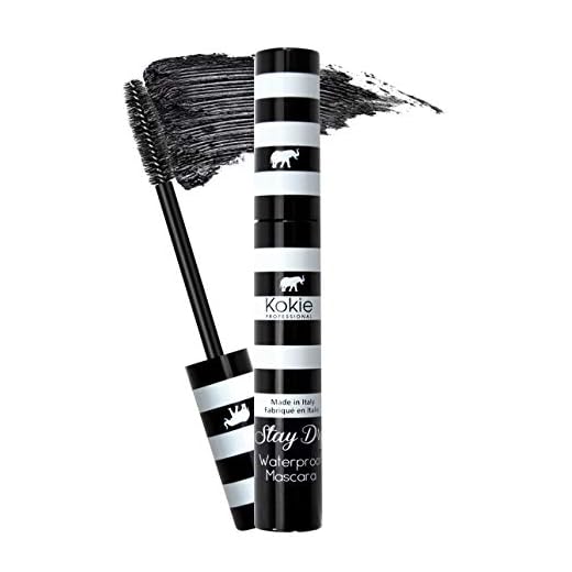 Kokie Máscara De Cílios À Prova D'Água Stay Dry Da Cosmetics, Preta, 0,32 Oz
