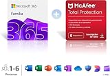Microsoft 365 Familia | 12 meses | 6 personas | Hasta 6 TB de almacenamiento Onedrive | Apps Office con IA + McAfee Total Protection │ 6 Dispositivos | Código de activación por email