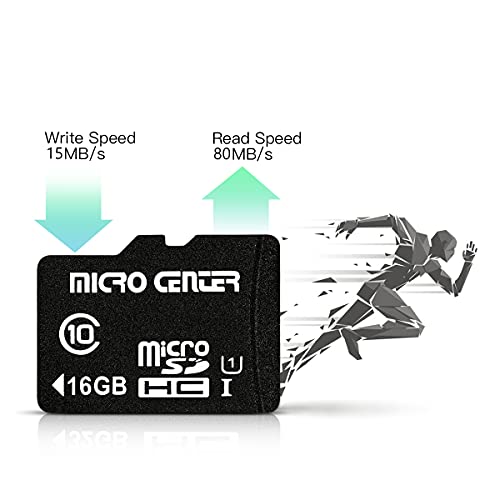 Micro Center 16Gb Class 10 Micro Sdhc Flash Memory Card With Adapter For Mobile Device Storage Phone, Tablet, Drone & Full Hd Video Recording - 80Mb/S Uhs-I, C10, U1 (2 Pack) #TOP1