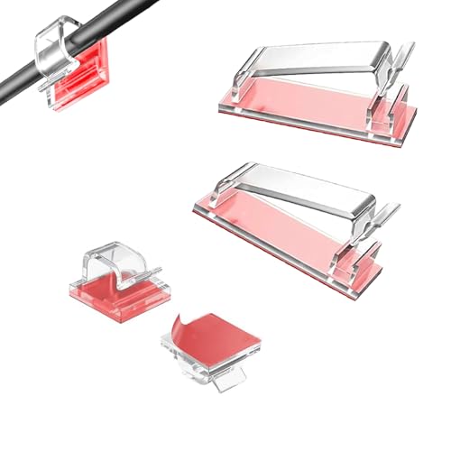 70 Pezzi Di Supporto Per Cavi Autoadesivo, Morsetti Per Cavi Per La Gestione Dei Cavi, 60 Piccoli Cavi Di Gestione + 10 Grandi Supporti Per Cavi Autoadesivo. Ufficio, Famiglia - Trasparente