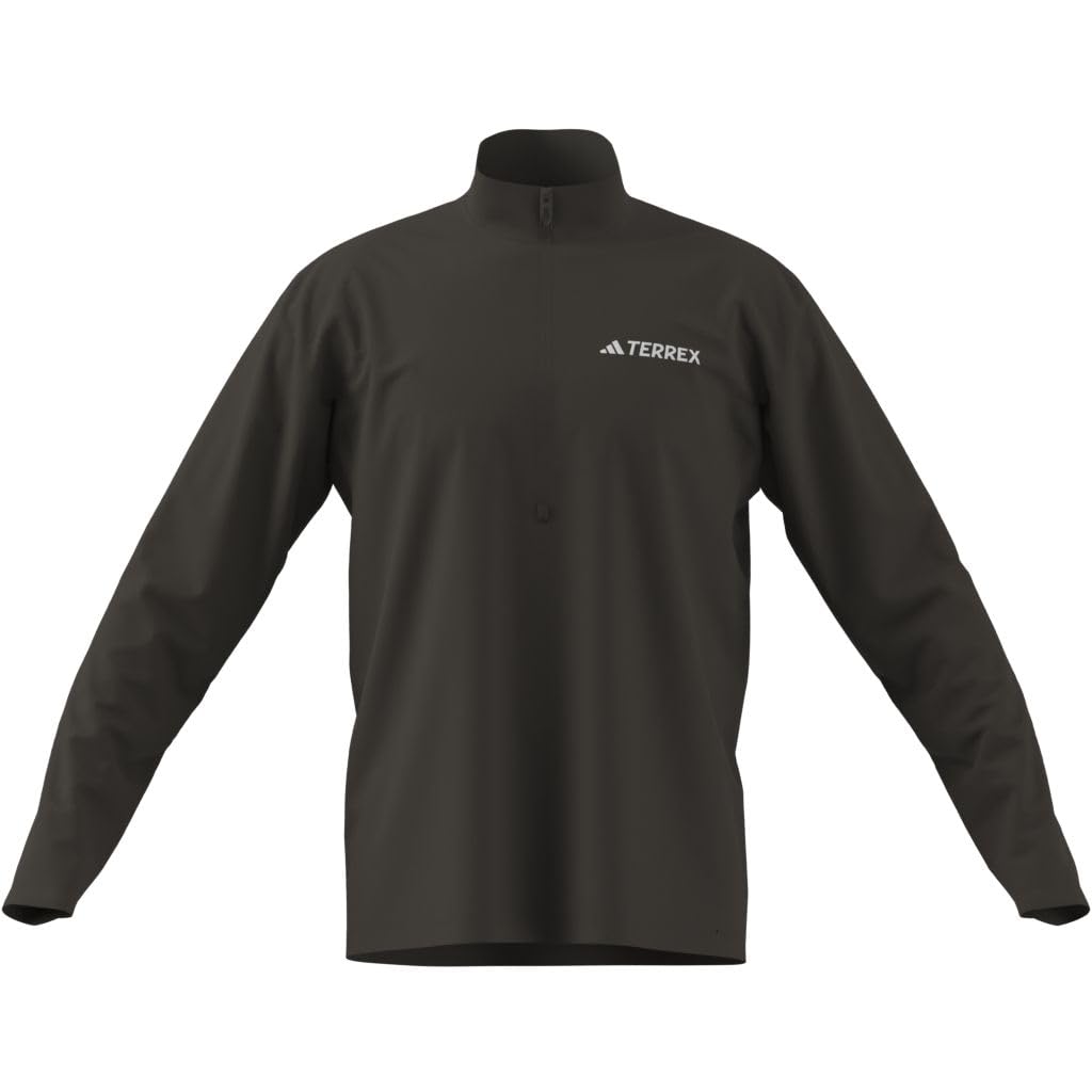 adidas Mezczyzni Terrex Multi Climacool Half Zip Long Sleeve Shirt, shadow olive, S