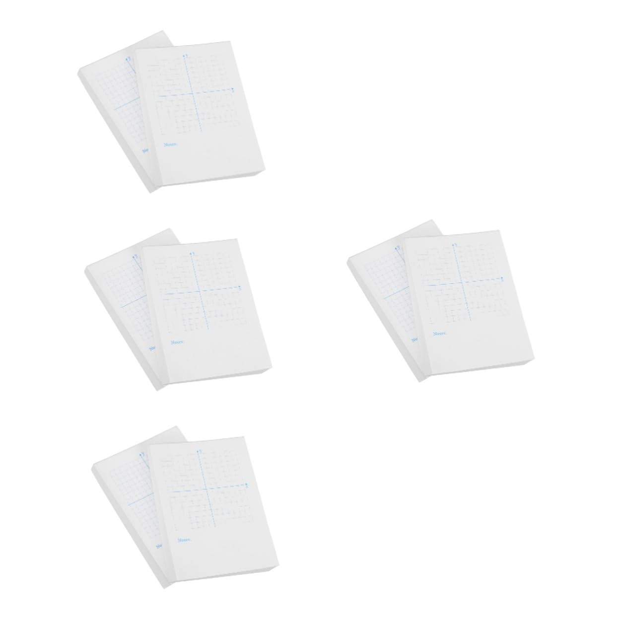 Operitacx 4 Pezzi 2 Quaderno degli assi coordinati blocco di carta a griglia foglio da disegno di matematica carta grafica fornitura di matematica fornitura di disegno bianca