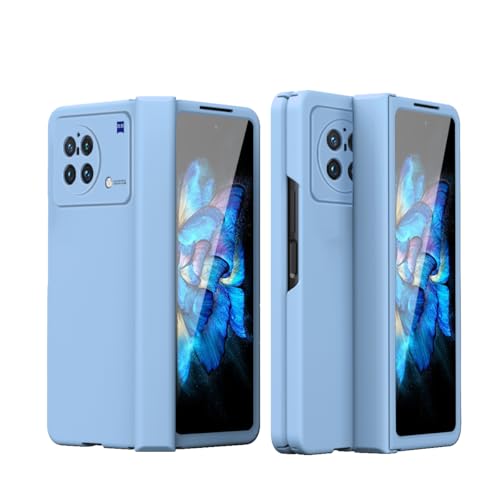 Coque pour Vivo X Fold avec protection écran et charnière en PC rigide antichoc bleu