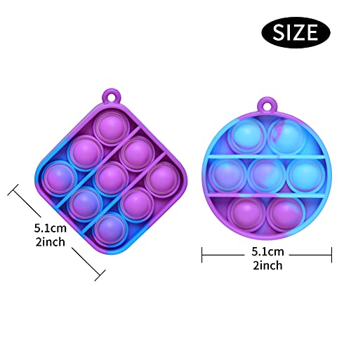 26Pcs Mini Pop Fidget Toys Pack Push Bubble Pop Keychain Toy, Anxiety Stress Relief Hand Toys, Silicone Squeeze Toys Home Decoration Party Favor For Kids Adults #TOP6