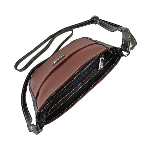 Bolsa Tiracolo Feminina MONZA em Couro (Pinhão)